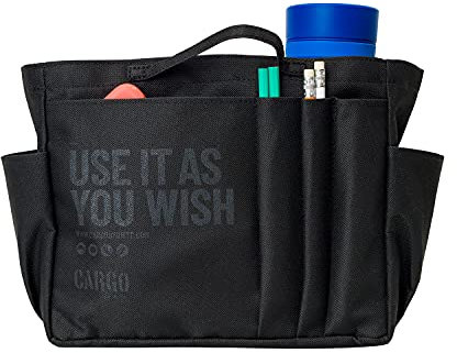 CARGO by OWEE Taschenorganizer Handgefertigt in der EU das Herz jeder Handasche Rucksack Taschen Organizer für nützliche Dinge Reise Damentaschen-Organisator Schwarz