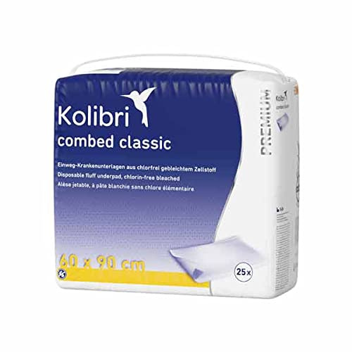 Kolibri combed PREMIUM classic Krankenunterlagen 60x90cm gelb 100 Stk.