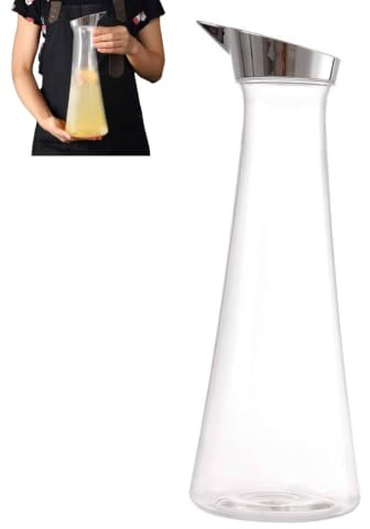 Plastic Pitcher with Lid, Water Pitcher Acrylic Juice Jar Juice Bottle Clear Juice Containers Carafe Pitcher for Juice Water Wine Iced Tea Milk 1.4L