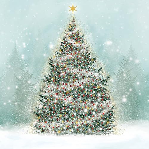 The Art File Christmas Tree Box of 8 Luxury Christmas Cards and Envelopes - LBX90 Multicoloured