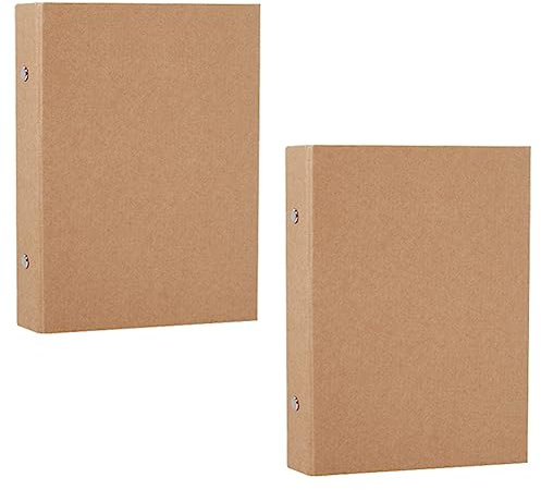 ELGE 2 Stück Nachfüllbare A5-Ringbücher, A5-Kraftpapier-Ordnerablage, A5-Kraftpapier-Ordner mit 2 Ringen zum Hinzufügen Loser Blätter