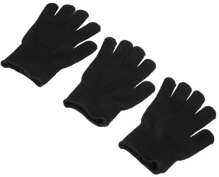 DOITOOL 3 Pack Black Cotton Heat Resistant Mittens for Hair Styling