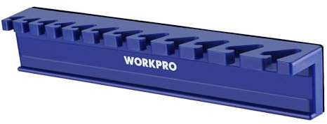 WORKPRO 12-Slot Magnetic Wrench Organizer Rack | Holds 12 Combination Wrenches (9mm to 20mm) | Durable PP Material | Compact Design | Strong Magnetic Base