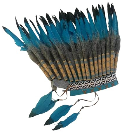 rockible Feder Kopfschmuck Stirnband Häuptling Indianer Hut Foto Requisiten Kopfbedeckung für Halloween, Stil c