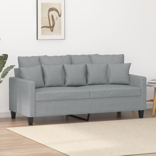 Homgoday 2-Sitzer-Sofa Sofa Couch Loungesofa Doppelsofa Moderne Relaxsofa Relaxcouch Loveseat Gästesofa Sofa Sitzmöbel für Wohnzimmer Büro Schlafzimmer Hellgrau 140 cm Stoff