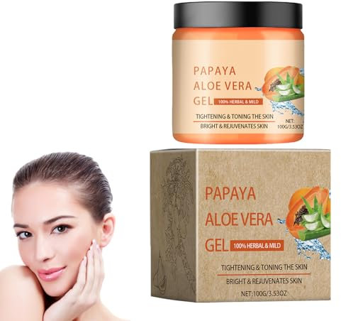 Crème Hydratante Quotidienne Papaya, 100 G Crème De Jour Et De Nuit À L'aloe Vera Papaya Crèmes Blanchissantes Pour Le Visage Crème Éclaircissante Pour Le Visage, Creme Corps Hydratante Aloe Vera