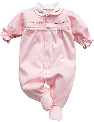 KIDDLETOWN Babykläder flicka långärmad sparkdräkt, tecknad bomull flickor kläder, baby växer kläder sparkdräkt set, unisex kläder för nyfödda gåva, söt nyfödd body 0-3 månader