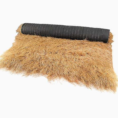 Mexican Style Synthetic Palm Straw Rolls for Duck Blind Grass Roofing Artificial Thatch Roofing Roll for Patio Hut Pergola Canopy Decorations (1x19m)
