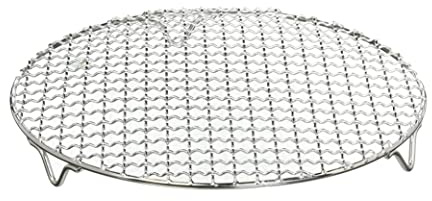 Cndiyald Carbon Baking Net Multi-Purpose Round Stainless Steel Cross Wire Steaming Cooling Barbecue Rack/Carbon Baking Net/Grill/Pan Grate with Legs(10Inch Dia)