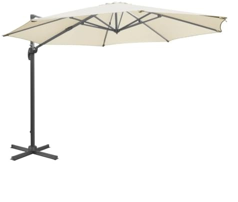 Bolero Venice Heavy Duty Parasol Cream 3.5m - 360° Rotation, UV Resistant, Includes Crank Handle FU507