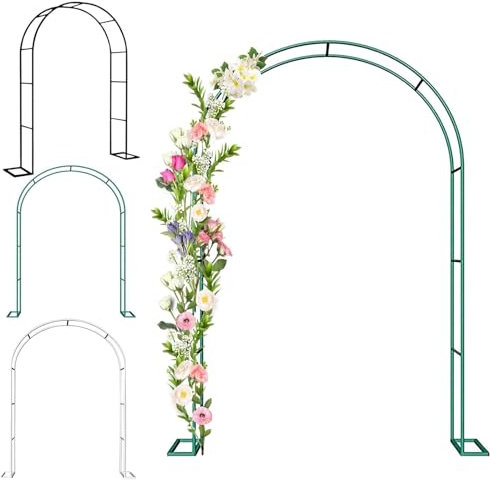 Arche de jardin en métal robuste - Cadre stable pour plantes grimpantes - En acier galvanisé - Pour mariages, fêtes et cérémonies