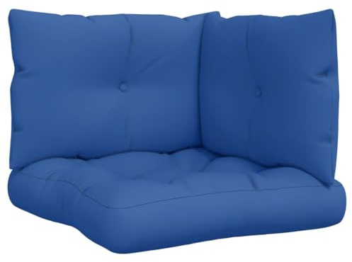 vidaXL Palettenkissen 3-TLG., Palettenpolster für Europaletten, Palettensofa Kissen Indoor Outdoor, Palettenauflage Sitzkissen Rückenkissen Seitenkissen, Königsblau Stoff