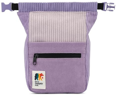 OSO Supply Co - Retro Cord-Bouldereimer, große, freistehende Kreide-Tasche zum Klettern, magnetischer Roll-Down-Verschluss, Zwei Bürstenschlaufen, Reißverschlusstaschen und Tasche