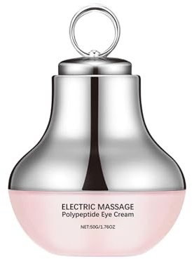 Elektrische Massage-Augencreme, Massageroller-Applikator, aufhellende Anti-Agi-ng-Gesichts-Feuchtigkeitscreme, reduziert Schwellungen und Augenringe, leicht, 50 g, für Morgen, Nacht, Zuhause, Büro