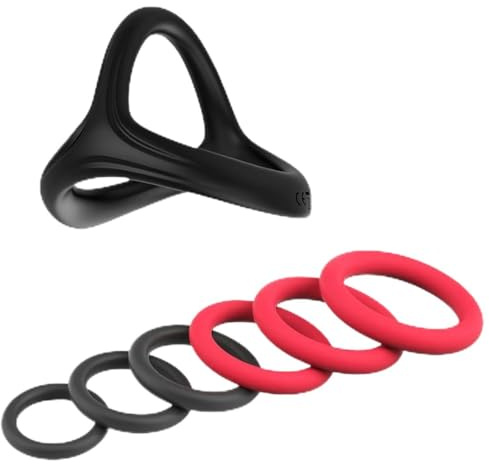 GXGM Juguetes Eróticos para Pareja Sexuales Adultos - Contiene 7 lazos Anillo Pene Masculino Ereccion con Silicona Suave y Elástica, Cock Ring Triangular Duradero Juguetes Sexuales Hombre Retrasan