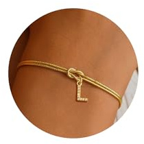 RMMD Armband Damen Gold, 18K Vergoldete Liebesknoten Charm Armband mit Buchstaben L Personalisierte Armkette Damen Goldene Armbänder mit Namen Goldschmuck Geschenke für Frauen Teenager Mädchen
