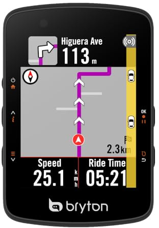 Bryton Rider 550 GPS Fahrradcomputer mit 37 Stunden Akkulaufzeit, 2,8-Zoll Farbdisplay und Fahrradnavigation