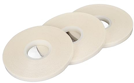 3 rouleaux de ruban adhésif double face, ruban à coudre soluble dans l'eau de 1/4 pouce, 16 mètres, ourlet sans couture, ourlet de bâti en tissu pour des réparations rapides de