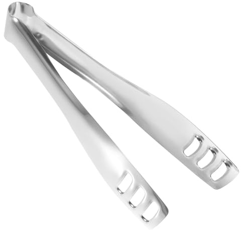 Kisangel Pince à Barbecue en Acier Inoxydable 304, 30 Cm, Tête Carrée Perforée Prise Précise, Accessoire Cuisine Extérieur pour Grillades, Buffet et Camping