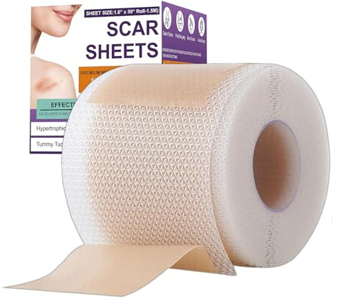 Rouleau de Pansement en Silicone (4CM x 150CM) Réutilisable, Bande de Silicone,Respirant et Découpable, Pour le Confort de la Peau au Quotidien