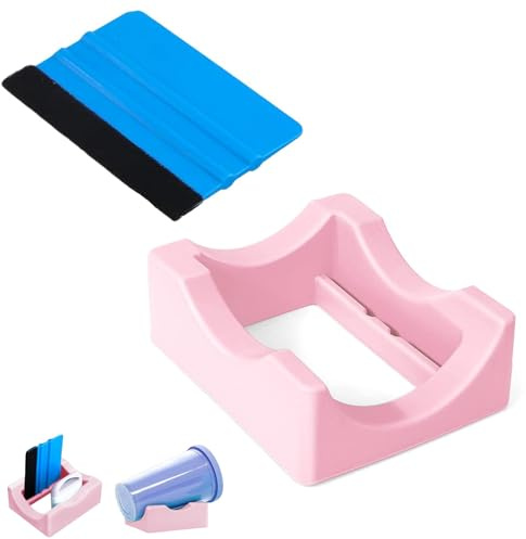 SVUPUE Cup Cradle för hantverk, liten silikon Cup Cradle för hantverk, kopphållare för muggar, med integrerad slits och folieskrapa med filtkant, cradle för hantverk, rosa