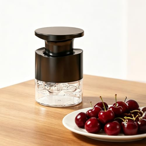 Cherry Stoner Remover, 7 Holes Multi Hole Cherry Pitter, Push Type Corer | Multifunctional | Portable | Easy Squeeze Cheeries Tool | Suitable for Cheeries Jam Juices Cranberries (Black)