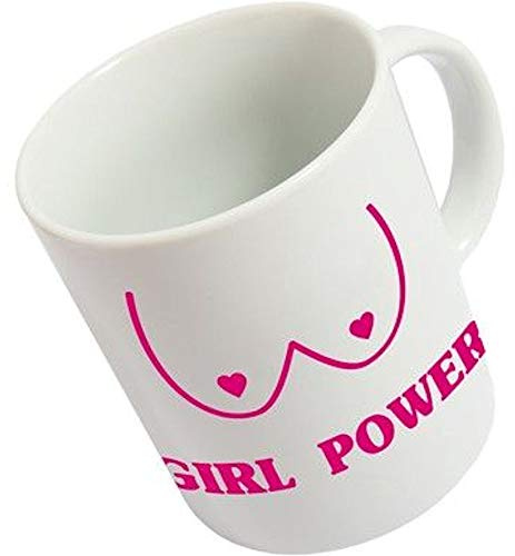 Fisura - Taza original blanca. Taza divertida Girl power. Tazas con frases graciosas desayuno grande. Capacidad : 320 mililitros. Porcelana.