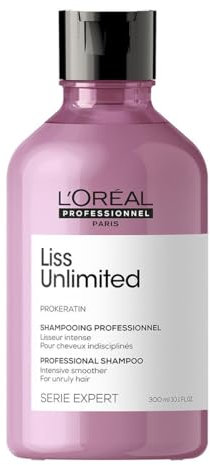 L'Oréal Professionnel, Shampoing Lissant pour Cheveux Rebelles & Indisciplinés, Anti-Frisottis, Liss Unlimited, SERIE EXPERT, 300 ml