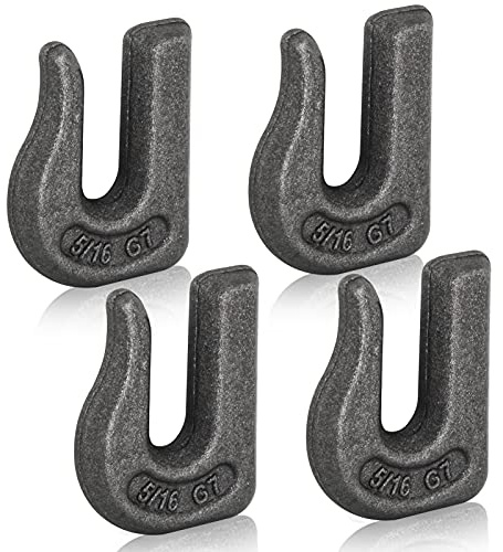 AYA GEAR Gancio a catena saldato da 5/16, gancio di traino in acciaio forgiato G70, saldabile per auto, camion, SUV, camper, UTV, trattori (4 pezzi)
