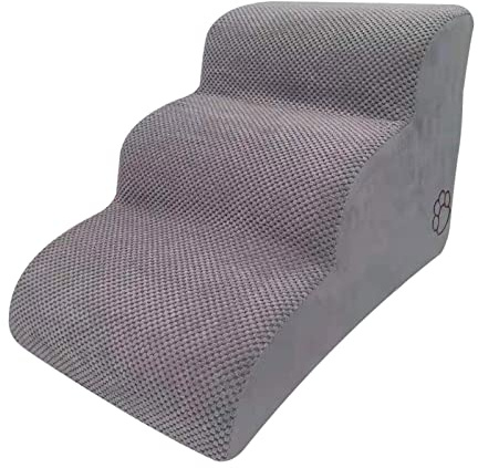 Hundetreppe für Kleine Hunde - Haustiertreppe - Katzentreppe - 3 Stufen Hunderampe für Großer Hunde und Katzen - Tragbare Waschbare Abnehmbare Rutschfest Teppich Leiter Treppe Sofa Bett für Kleine Tie