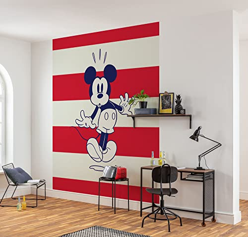 Komar Vlies Fototapete - Mickey Vibrant - Größe 200 x 250 cm (Breite x Höhe) - Disney, Kinderzimmer, Kindertapete, Tapete