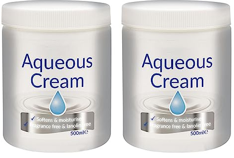 Aqueous Cream Unscented 500ml - Softens & Moisturises - Fragrance Free & Lanolin Free - With The Light, Non-greasy Formulation, Aqueous Cream For Essential Skin Care -2Pk