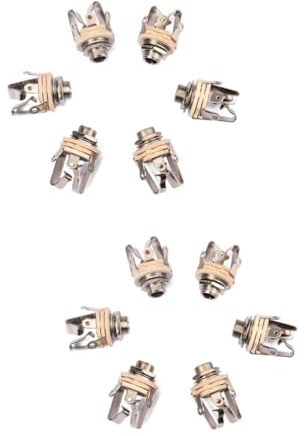 Toyvian 12stücke Stereo Gitarrenbuchsenstecker Für Akustische Und Elektrische Gitarren Installieren Langlebig Mit -mutter Und Unterlegscheibe Für Live-sound Und Aufnahmen