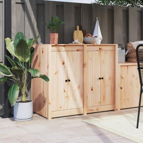 Gecheer Ante da Cucina da Esterno 2pz 50x9x82 cm Legno Massello di Pino
