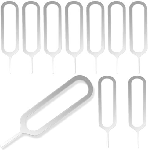AYWFEY 10 strumenti per la rimozione del vassoio della scheda SIM, pin per scheda SIM, strumento per scheda SIM, compatibile con tutti i telefoni iPhone, Samsung, HTC, Google, Sony, Motorola e tutti