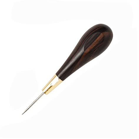 Punteruolo for cucitura in pelle, punteruolo for cucitura in pelle di seconda generazione a forma di diamante, legno nero di ebano e ottone, strumento artigianale, punteruolo for cucire a mano, cucitr