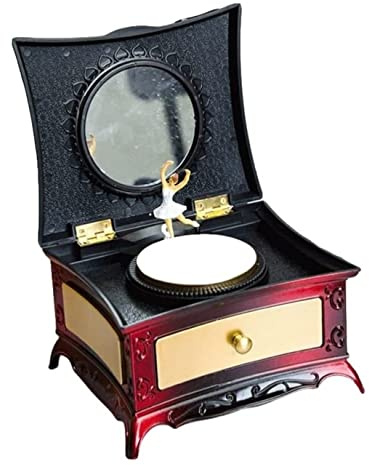 Spieluhr Musikbox, Antike Vintage Spieluhr Ballerina Spieluhr Schmuckschatulle Heimdekoration Handwerk Für Geburtstag Weihnachten Musikspieluhr Spieldose (Color : A, Size : 15.5 * 14 * 9cm)