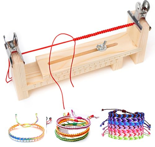 Tillverkare av justerbart mallarmband, fallskärmslina kit med 2 klämmor, skapare i trä för flätade armband