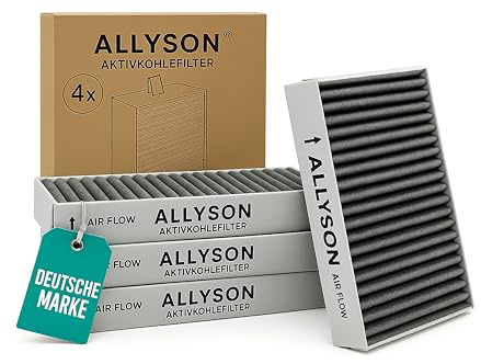 Allyson® Set di 4 filtri ai carboni attivi di ricambio per 9001421821 e | Adatto anche per Neff Z821VR0, Gaggenau CA282111, Constructa CZ9VRCR0, Siemens HZ9VRCR0 e Bosch HEZ9VRCR0