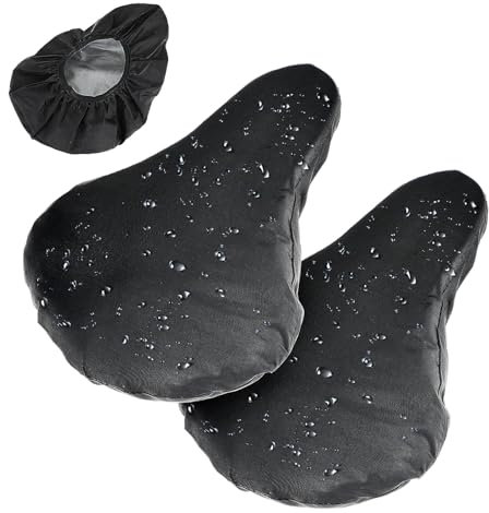 Amabro Outdoor Bike Seat Cover, 2PCS Waterproof Bicycle Cushion Covers Dustproof Bikes Wide Seats Cushions Rain Cover for Men Women Cycling Mountain Road Exercise Bicycles