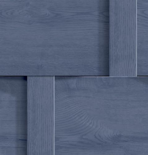 K Collection Debona Harrow Weave Wood Panel Wallpaper Blue Trendy Feature Wall 6737