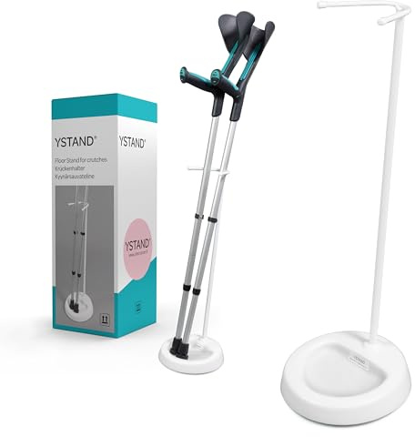 YSTAND Unterarm-Krückenständer, 62 cm Stockhalter als Krücken Zubehör | Für Zuhause, Büro oder Reisen, Mobilitätshilfe griffbereit, schnell platziert, kompakt aufbewahrt, praktisches Zubehör