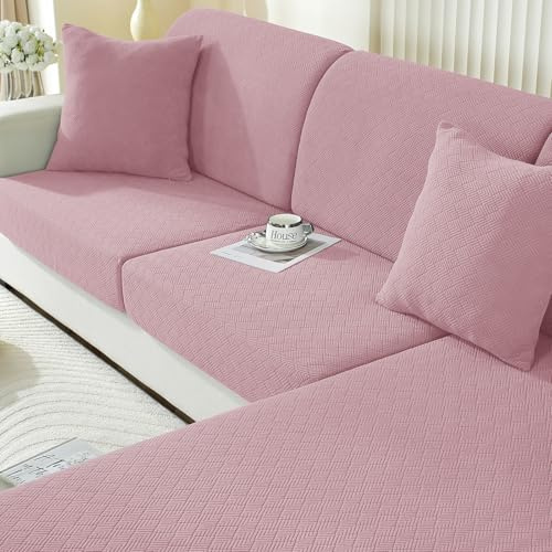 Ystyle Sofa Sitzkissenbezug Stretch, Elastischer Sofa Sitzbezug rutschfest, Universal Kissenbezüge Waschbare, Sofakissen Bezug Wohnzimmer Sofa Überzug Sofaschoner (2 Sitzer, Rosa)