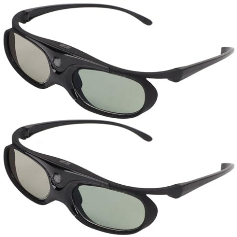 Gafas 3D, Gafas de 2 Piezas de 144Hz Vasos Obturador Activo 3D con Enlace DLP Lente LCD Obturador para Orojectores DLP