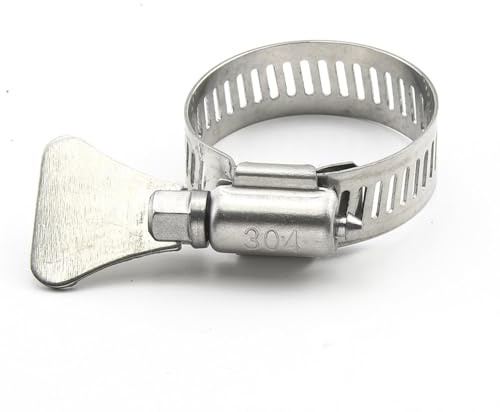 2-10pcs Worm Gear Hose Clamp 6-95mm Adjustable Key Clamp Hose Clip Stainless Steel for Pipe Automotive Mechanical,6,12mm 10pcs