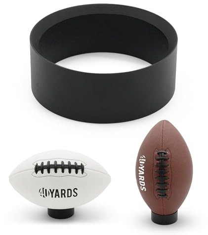40YARDS American Football Standring / Ballständer Metall | Mattschwarz | Massiver Ringständer mit 45° Innenkanten für sicheren Halt | Ballhalter für Football, Fußball, Basketball, Handball, etc.