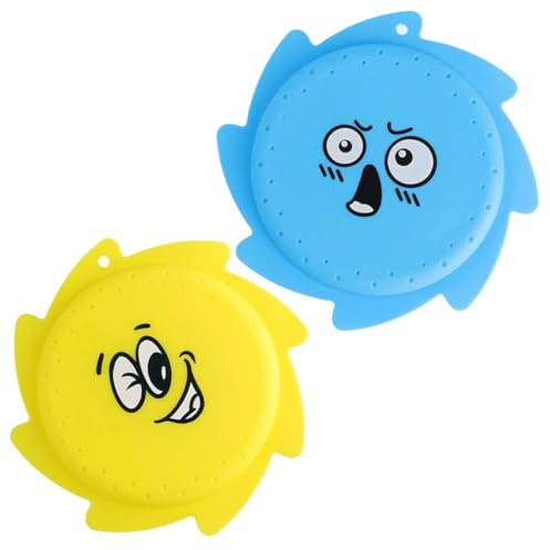OUDQFCJ Wasser Frisbee, 2 Stück Wasserfrisby Soft, Wasser-Wurfscheibe aus Schaumstoff und Silikon, Durchmesser 14.5cm, Wasserspielzeug in Knalligen Farben, Sommer Spaß
