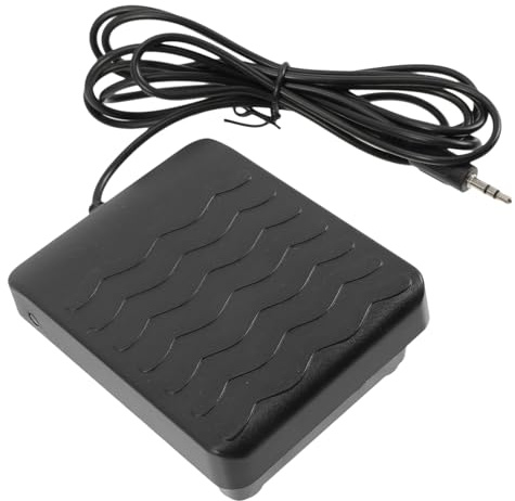 Schwarzes Sustain Pedal für Klavier mit 3, 5-mm Anschluss | Kunststoffgehäuse, Leicht zu Montieren und Entfernen, Robustes Einzelpedal mit Ersatzfunktion