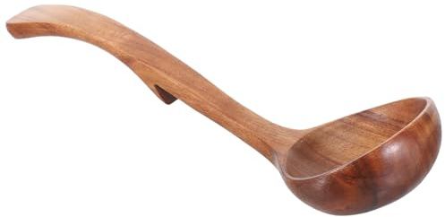 NUOBESTY Cuchara Sopera De Madera De Acacia Cucharas Grandes Para Sopa Para Gachas Para Cocinar y Servir Gachas Cocina