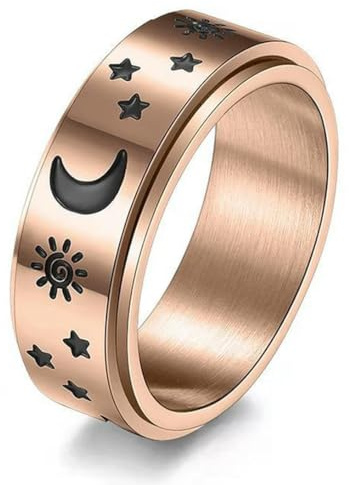 Rostfritt stål Ring Spinner Ringar Kvinnor Man Tuning Roterande